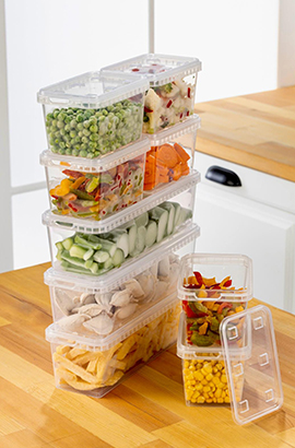 Şeffaf Kapaklı Kare Saklama Kabı - 1000 ml (6’lı Pratik Set)